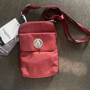 Baggallini Lima, Russet Red,(Rust Color) RFID Mini Crossbody Bag